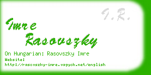 imre rasovszky business card